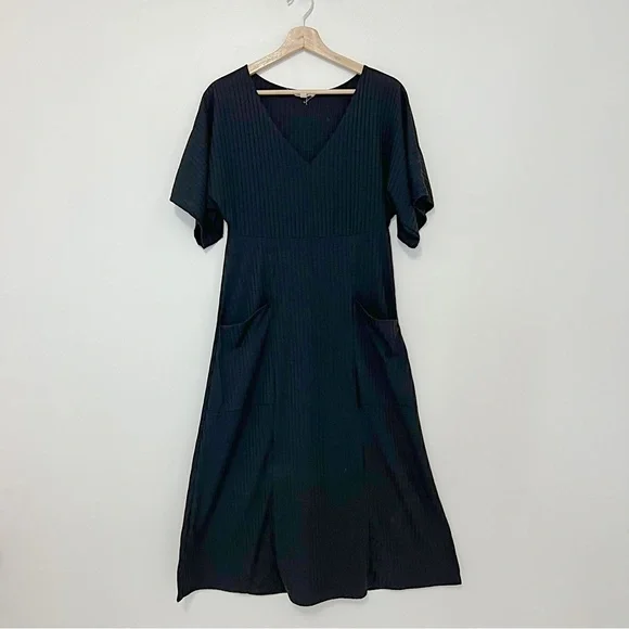 Rolla Coster Plunging Black Wrap Dress with
Flutter Sleeve Size: L - Picture 16 of 16